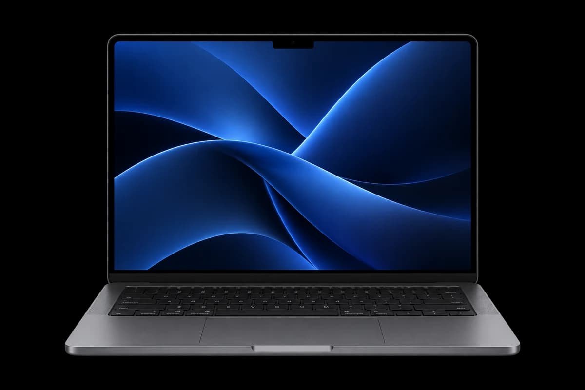 MacBook Pro 14″ (M5 Pro) · front-view illustration